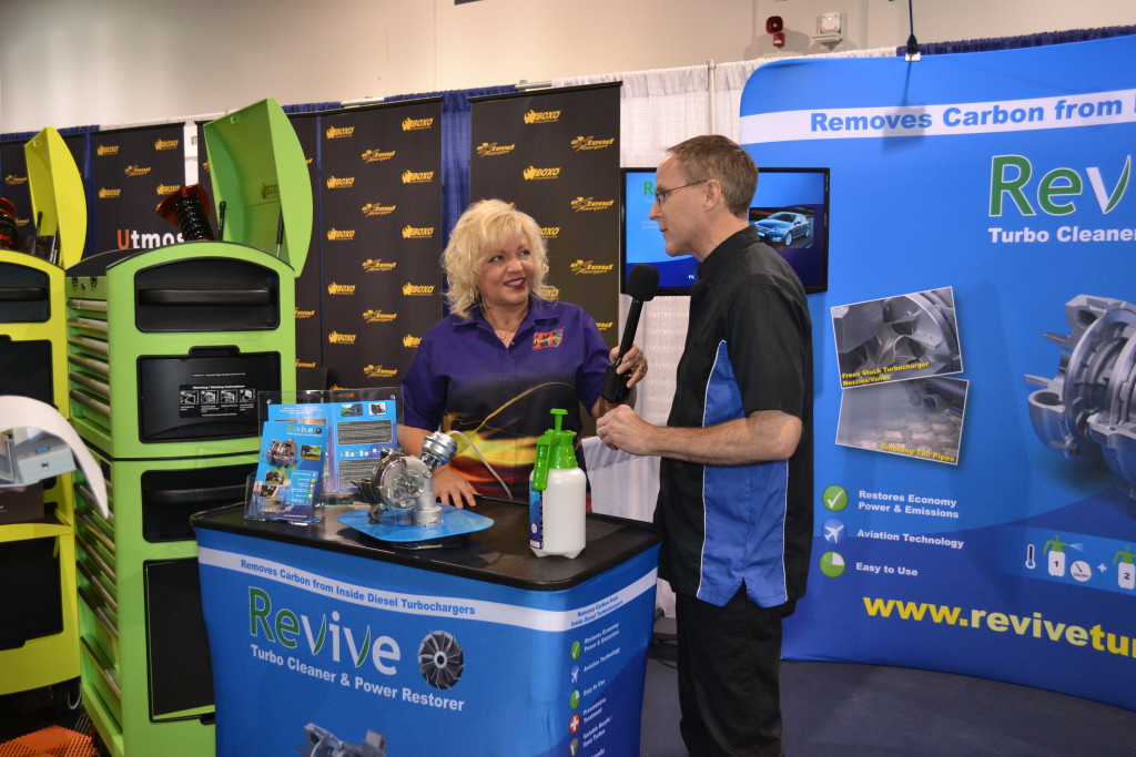 The Revive booth is seen at the 2014 SEMA Show. (Provided by Specialty Equipment Market Association)