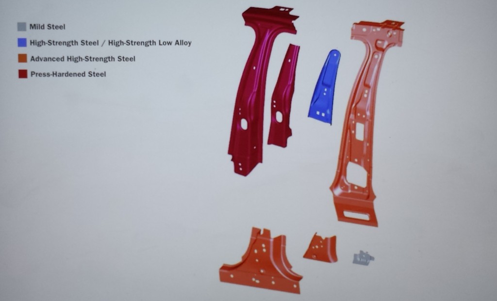 The B-pillar composition of the 2015 Chrysler 200. (Provided by FCA)