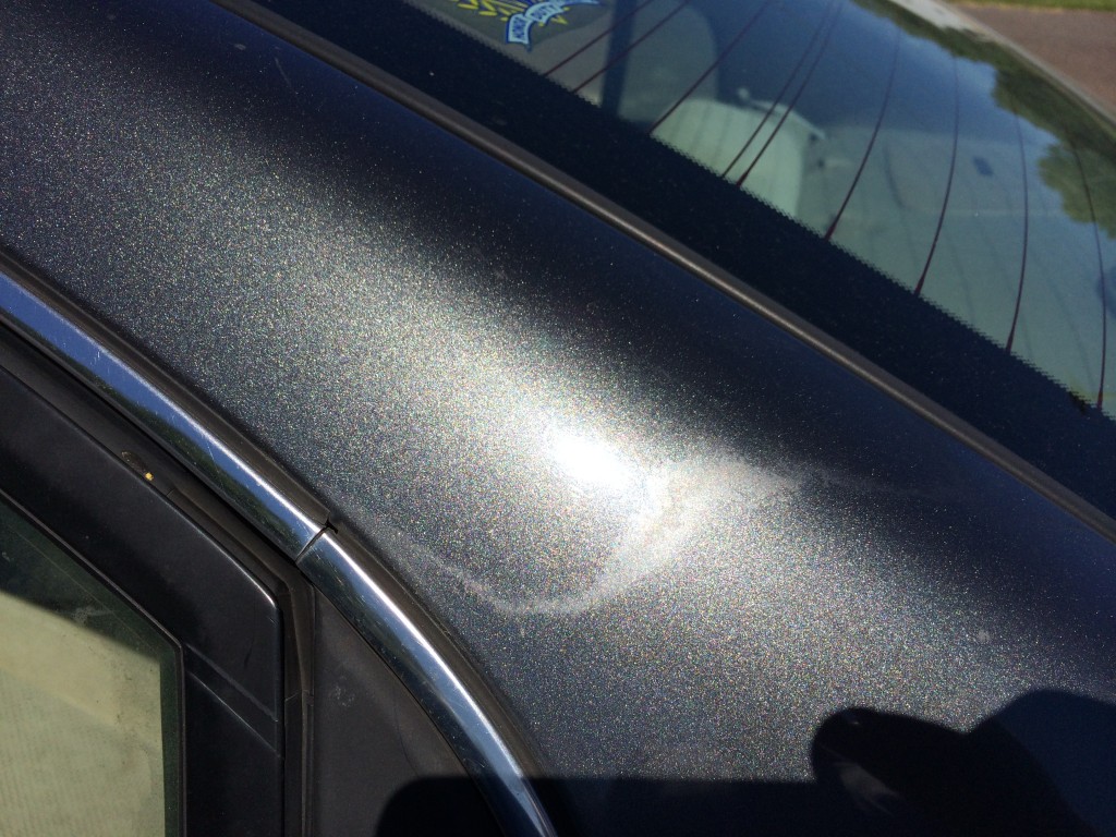 Repairers solicited by Auto Damage Experts provided photos of failing C-pillar clearcoat-paint blends. (Provided via Auto Damage Experts)