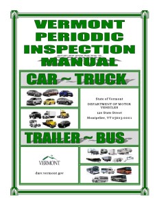 The manual cover for Vermont car inspections is shown. (Provided by Vermont Department of Motor Vehicles)