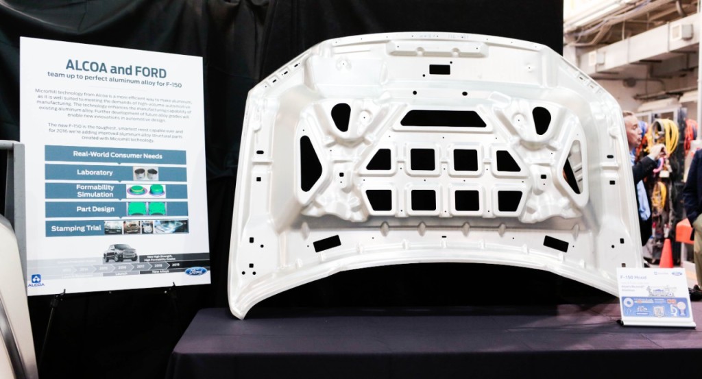 Alcoa said in December 2014 that Micromill automotive alloys -- an example of which is seen here -- are as strong as high-strength steel but as malleable as mild steel. They're also 40 percent more formable and 30 percent stronger than traditional aluminum, the metals giant said in a December news release, "enabling the production of automotive sheet that is thinner and even lighter than previous generations." (Provided by Ford)