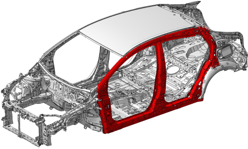 On Tuesday, the automaker revealed diagrams of the 2016 Prius, initially unveiled in a Sept. 8 Las Vegas event streamed live on YouTube. (For a lighter take on the party, check out this column.) However, it seems that the red (and possibly also the blue) Prius sections depicted are the "high-tensile strength steel" referenced in Toyota's Tuesday news release. (Provided by Toyota)