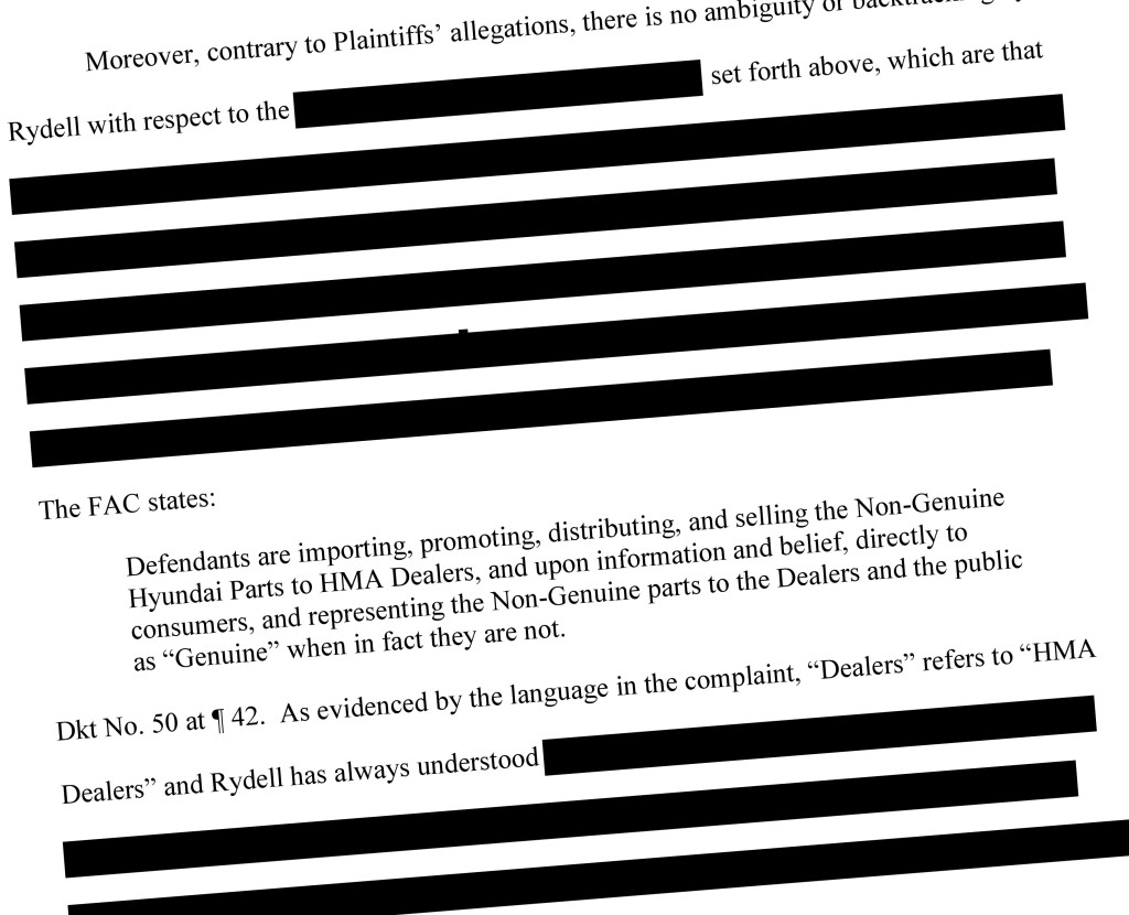 An excerpt from an Oct. 21, 2015, brief from Rydell Chevrolet urging a settlement be enforced with Hyundai. (Provided by Northern District Court of Iowa)