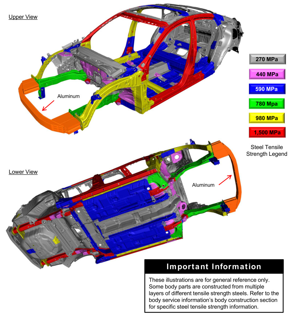 The body-in-white of the 2016 Honda Civic is shown. (Provided by Honda)