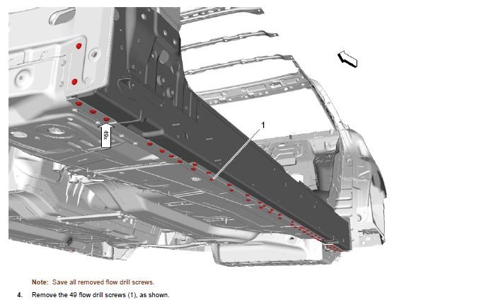 General Motors has provided some detailed guidelines for repairing the 2016 Cadillac CT6. This image shows part of the recommendations related to flow-drill screws and the rocker panel replacement. (Provided by General Motors)