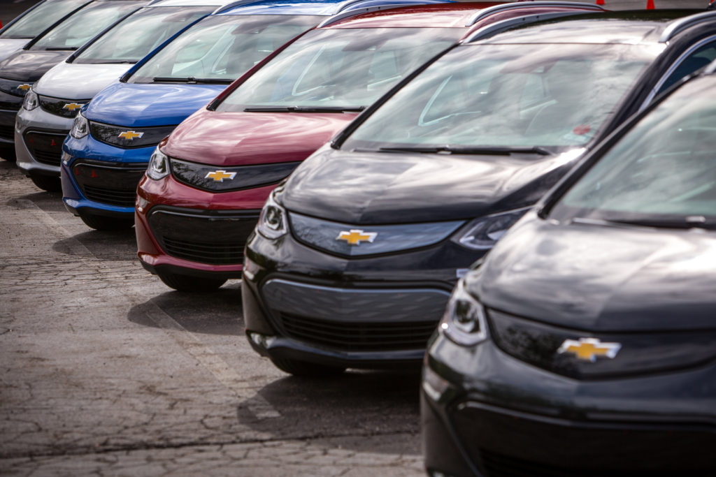 2017 Chevrolet Bolts appear at the 2016 Volt Silent Cruise on Aug. 16, 2016, at in Bloomfield Hills, Mich. (Jeffrey Sauger for Chevrolet/Copyright General Motors)