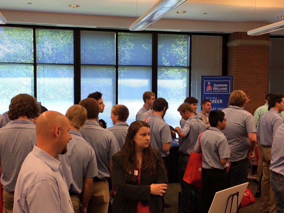 Students attend a Collision Repair Education Foundation job fair in Saint Louis, Mo. (Provided by CREF)