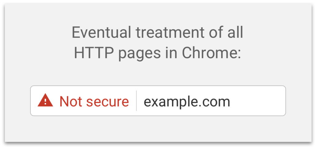 Google eventually wants to attach this warning to all merely-HTTP pages. (Provided by Google)