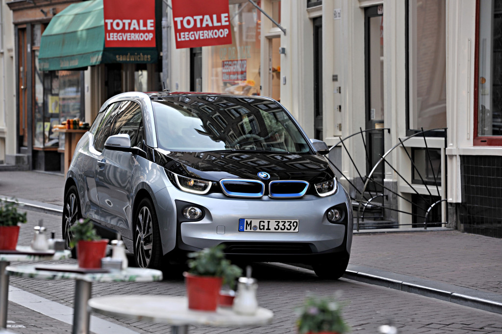 A carbon-fiber BMW i3 is shown in October 2013. (Provided by BMW)