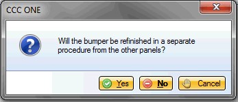The CCC bumper prompt is displayed. (Screenshot from CCC provided by Nationwide/Allied)