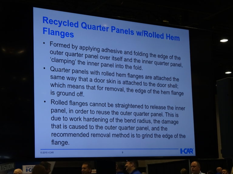 UPDATE ICAR says no recycled outer quarter panels with rolled hem